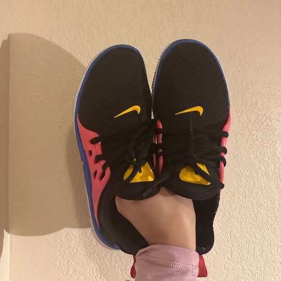 Nike - Black and Pink Athletic Shoes with Yellow Accents - Picture 1 of 3